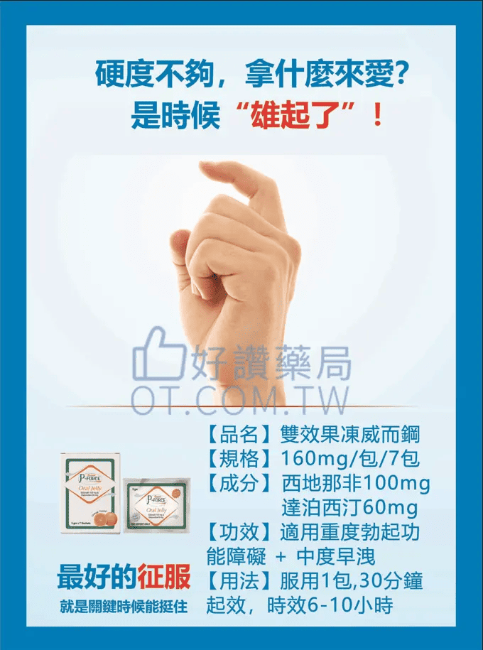 雙效果凍威而鋼 160mg廣告海報